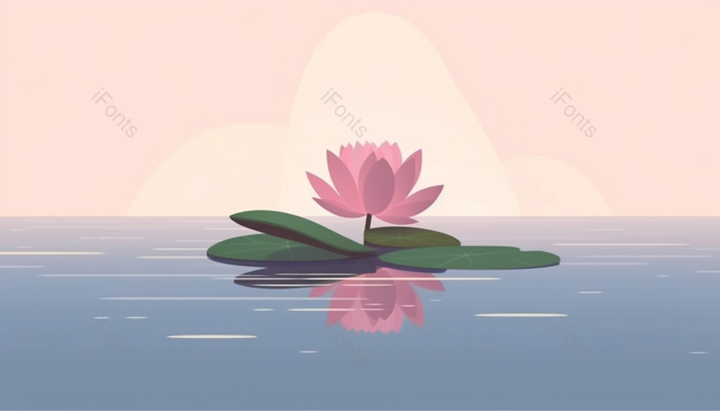 唯美夏至荷塘的荷花插画背景,插画/手绘图,插画/手绘图库,插画/手绘图下载,插画/手绘
